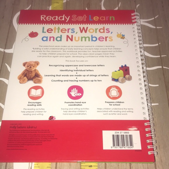 Ready Set Learn: Letters, Words and Numbers Book - Picture 3 of 5